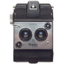 Brevettato Duplex 120 Stereo camera ISO Iperang f6.3 25mm lens 1:6.3/25mm rare