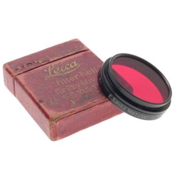 FEDOO R FILTER HELL FUR OBJECTIVE RED FILTER Rh LEITZ WETZLAR BOX SNAP ON CLEAN