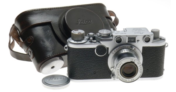 LEICA IIF 35mm FILM M39 MOUNT CAMERA RED DIAL ELMAR 1