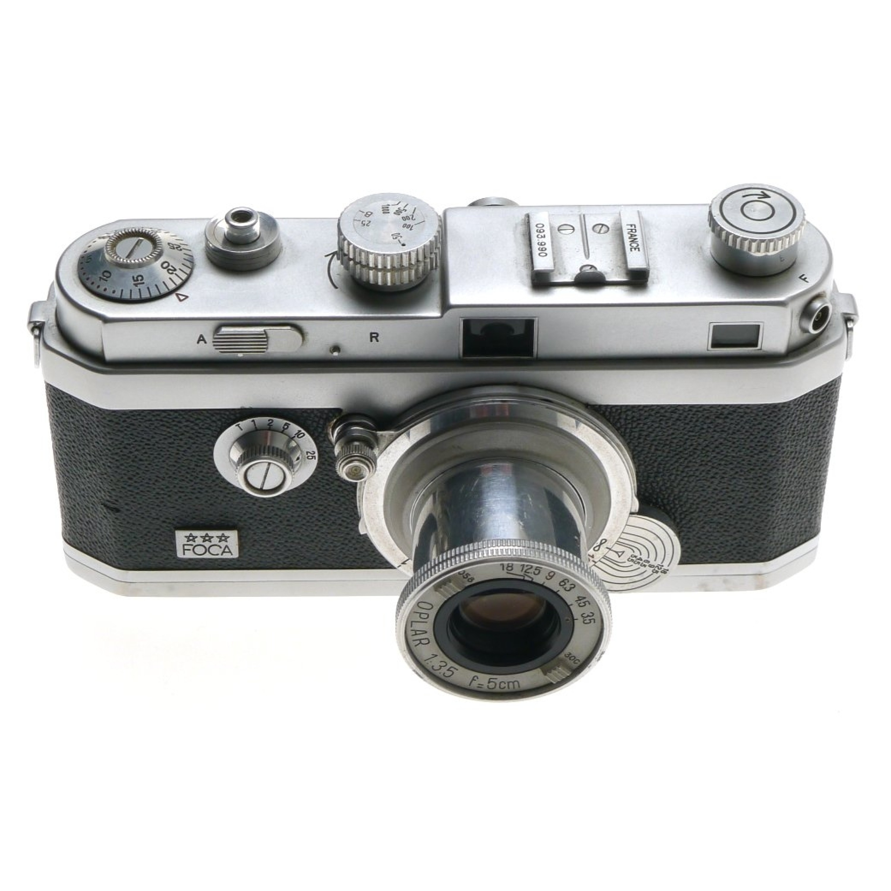 FOCA RANGEFINDER CAMERA OPLAR 1:3.5/5cm LENS 2.8/50mm CHROME FLASH SYNC  WORKING