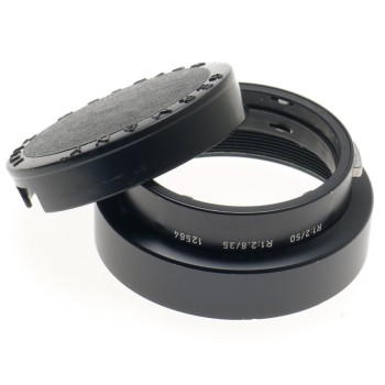 LEICA R 1:2/50mm BLACK SNAP ON LENS HOOD 12564 SHADE R 1:2.8/35 CAP 14163 EXCELL