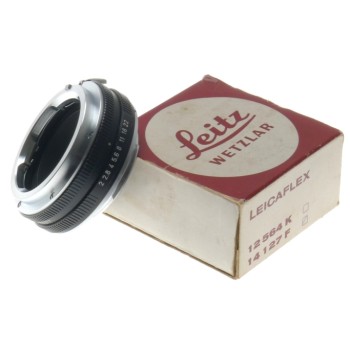 BOXED LEITZ 14127F WEZLAR BLACK M TO R LENS ADAPTER WITH APERATURE MINT- CLEAN