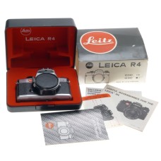 CHROME SLR CAMERA LEICA R4 BOXED 35mm CLASSIC FILM CAMERA PAPERS CLEAN CONDITION