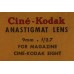 CINE-KODAK ANASTIGMAT LENS 9mm f2.7 FOR MAGAZINE CAMERA