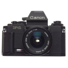CANON F-1 SLR 35mm film F1 camera Black FD 24mm 1:2.8 filter cap good condition