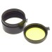 LEICA Black paint Leitz Elmar 3.5 camera Lens hood shade well used yellow filter