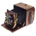 Vintage wood and brass folding field camera Orthostigmat Beck Steinheil lens