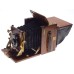Vintage wood and brass folding field camera Orthostigmat Beck Steinheil lens