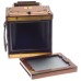 Vintage wood and brass folding field camera Orthostigmat Beck Steinheil lens