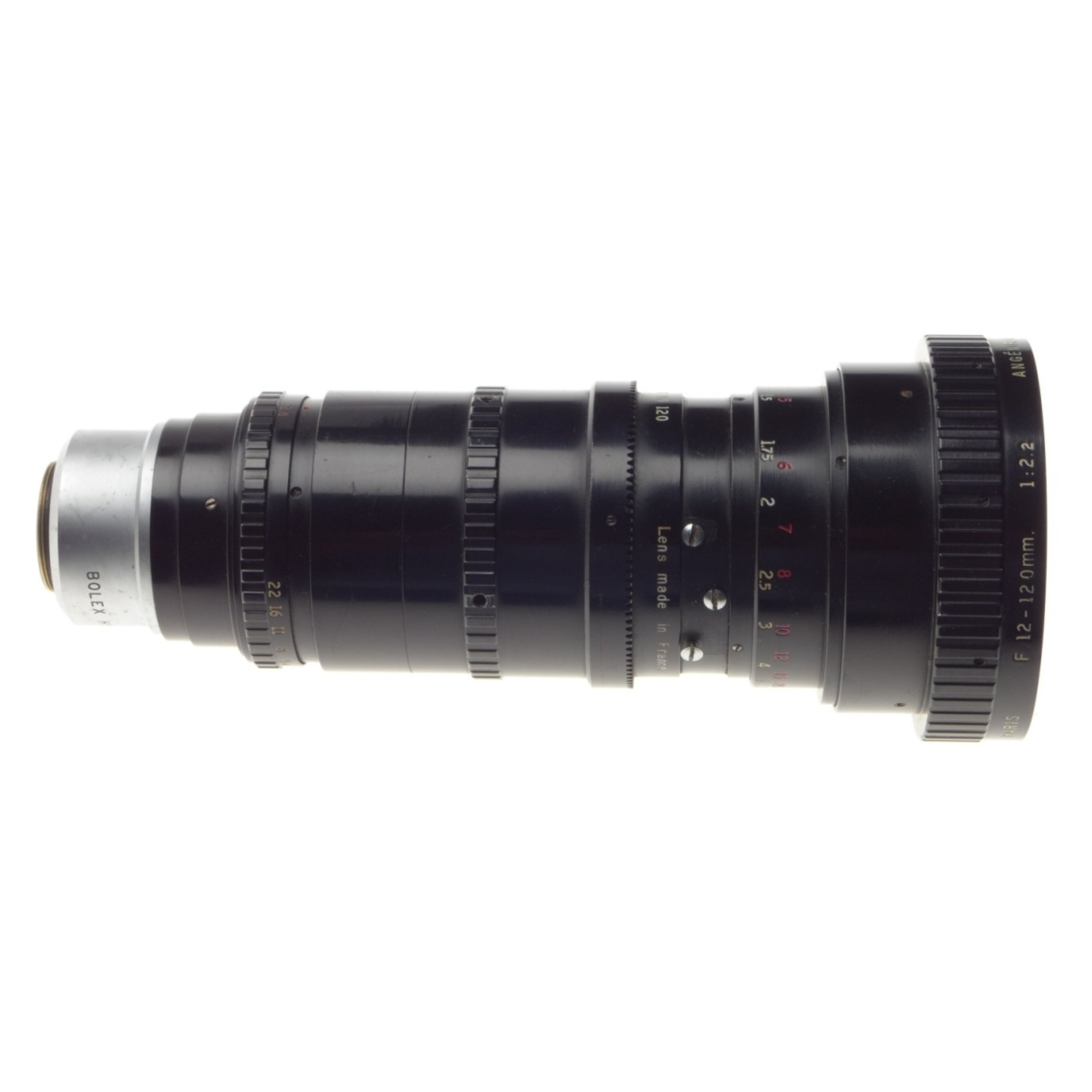 Angenieux zoom type F12-120mm 1:2.2 Black coated lens with H16