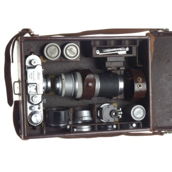 LEICA IIIa ELMAR 3.5/35mm chrome camera ROSOL VIOOH finder HEKTOR case kit more