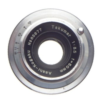 ASAHI Kogaku Takumar 1:3.5 f=50mm vintage chrome screw mount camera lens rare