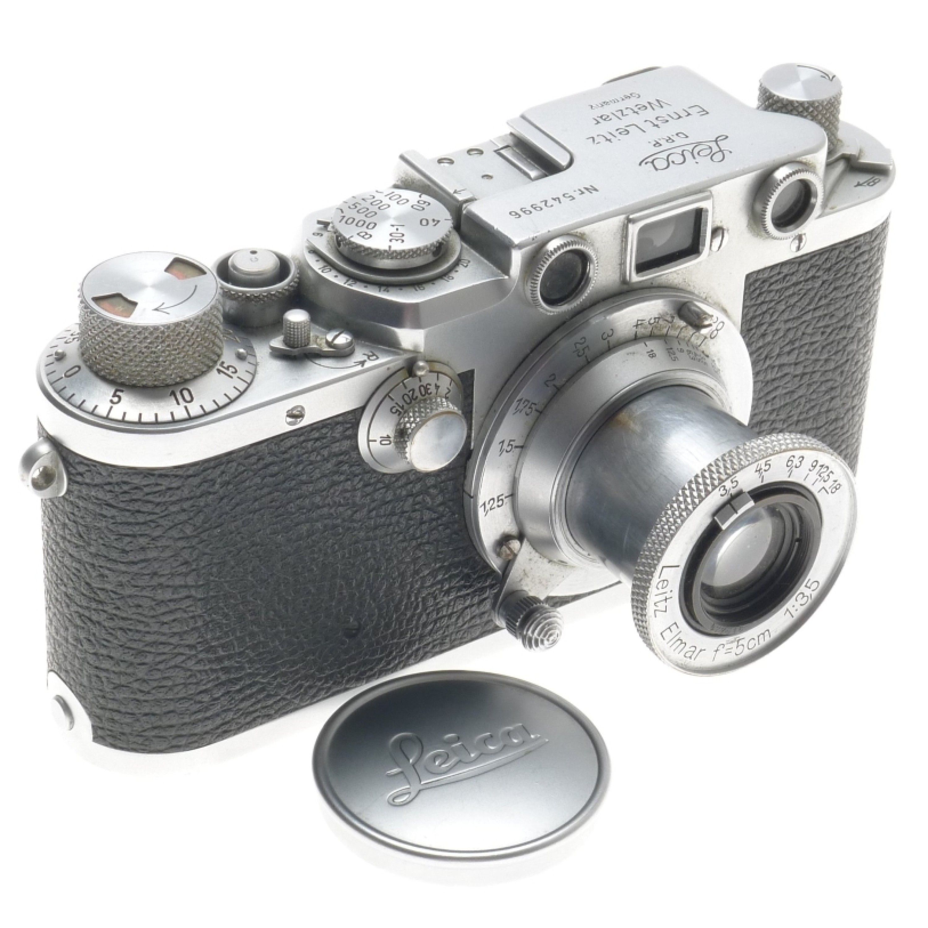IIIf LEICA BLACK DIAL PRIME LEITZ ELMAR f=5cm 1:3.5 LENS