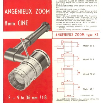 Angenieux zoom cine 8mm type k1 h8 bolex camera lens