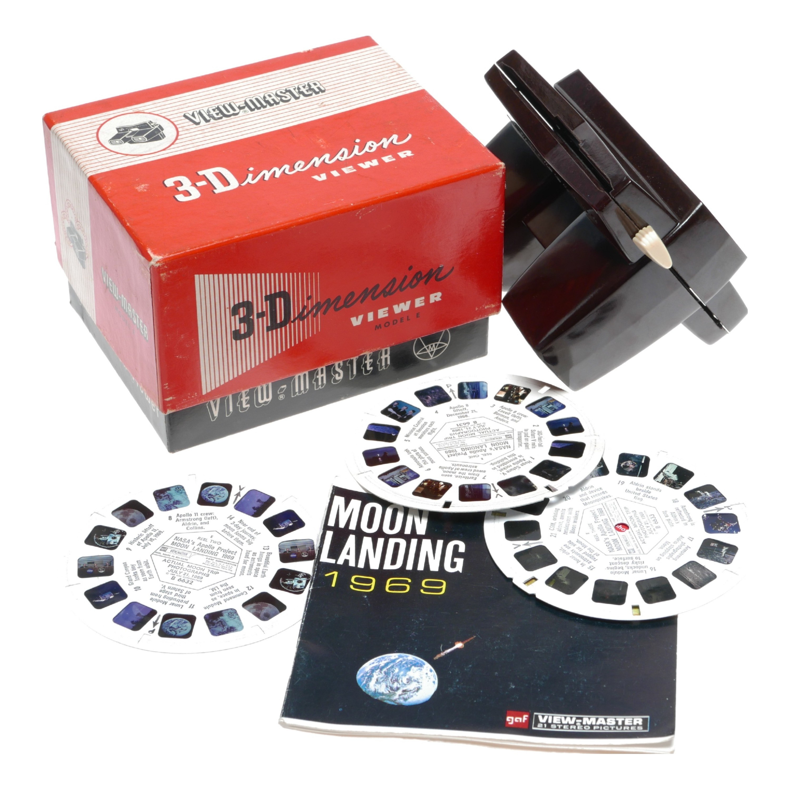 View Master 3Dimension viewer Model E Moon Landing 69 Box