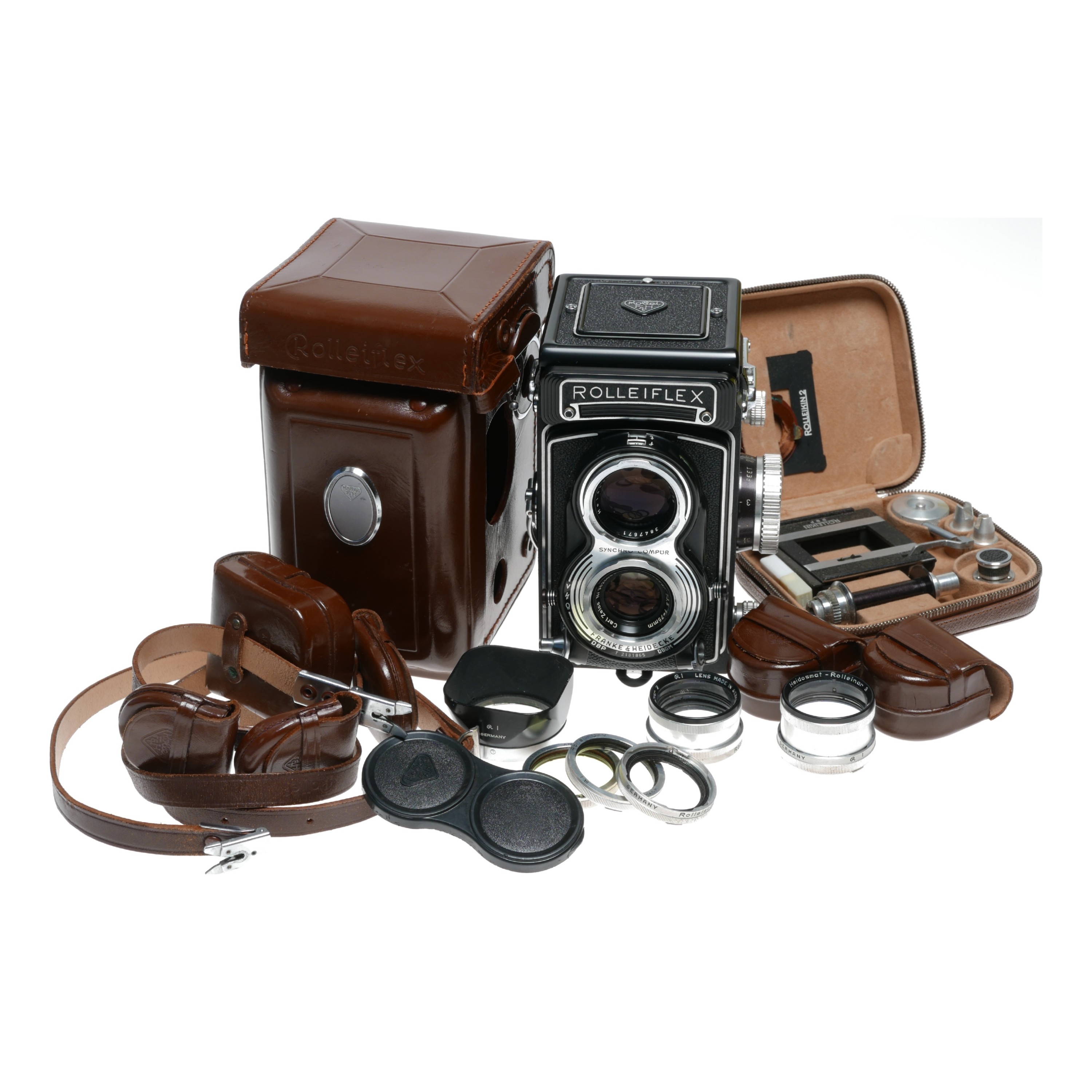 Rolleiflex TLR Tessar 3.5 f=7,5cm Vintage classic 120 comprehensive camera  set