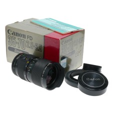 Canon FD 35-70/2.8-3.5 Zoom lens fits SLR 35mm film camera set box hood caps`