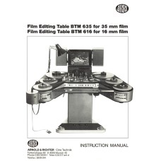 Film edit table btm635 35mm btm616 16 arri user instruction manual