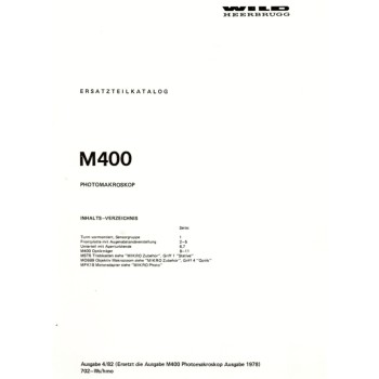 Wild heerbrugg ersatzteilkatalog photomakroskop m400 cd