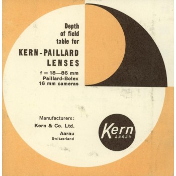 Kern paillard lenses f18-86 bolex cameras field tables