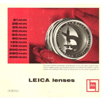 Leica camera lenses technical information data