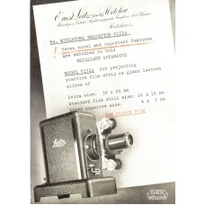 Leitz miniature projector viii s instructions manual