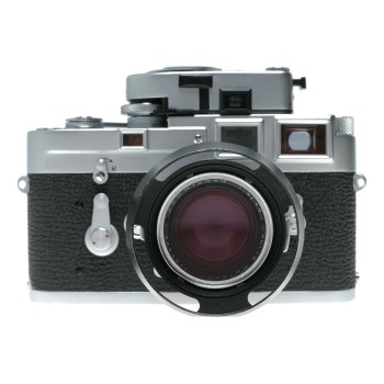 Leica M3 film camera Summicron 2/50 vented hood meter case pristine