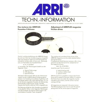 Arriflex techn information adjustment magazine friction