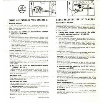 Bolex cable release for h cameras instructions for use
