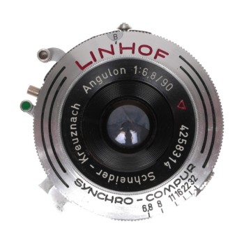 Schneider Angulon 1:6.8/90 lens for medium format 4x5 Linhof Synchro shutter