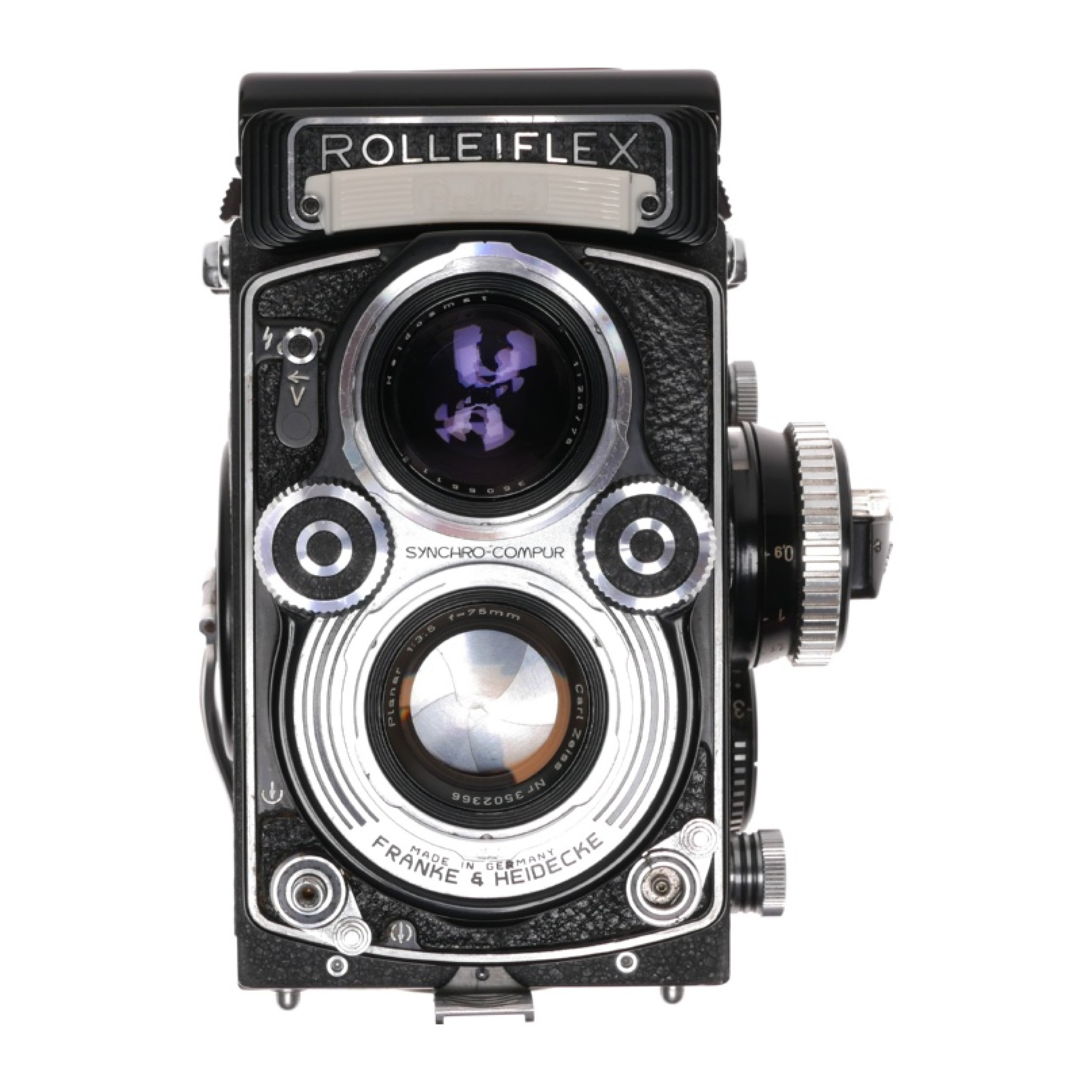 TLR 3.5/75 Rolleiflex 3.5F film camera Carl Zeiss Planar 3.5 f=75mm metered