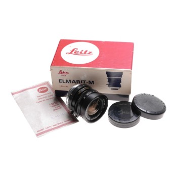 Leica 1:2.8/28mm Elmarit Leitz Canada F=28mm wide angle lens box caps clean