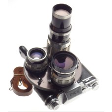 RECTAFLEX ROTOR turret vintage rare film camera 3 Angenieux Lenses 135mm,28,50mm