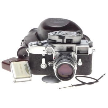 Leica RF M3 camera with DR Summicron 1:2/50mm macro goggles Leitz meter case kit