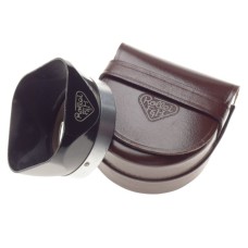 Rolleiflex TLR lens hood shade original black retro in leather small brown case