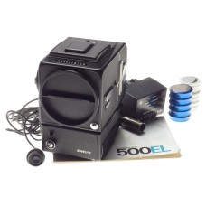 EL/M Hasselblad 500 motor WLF camera body A12 film magazine charger manual NICE