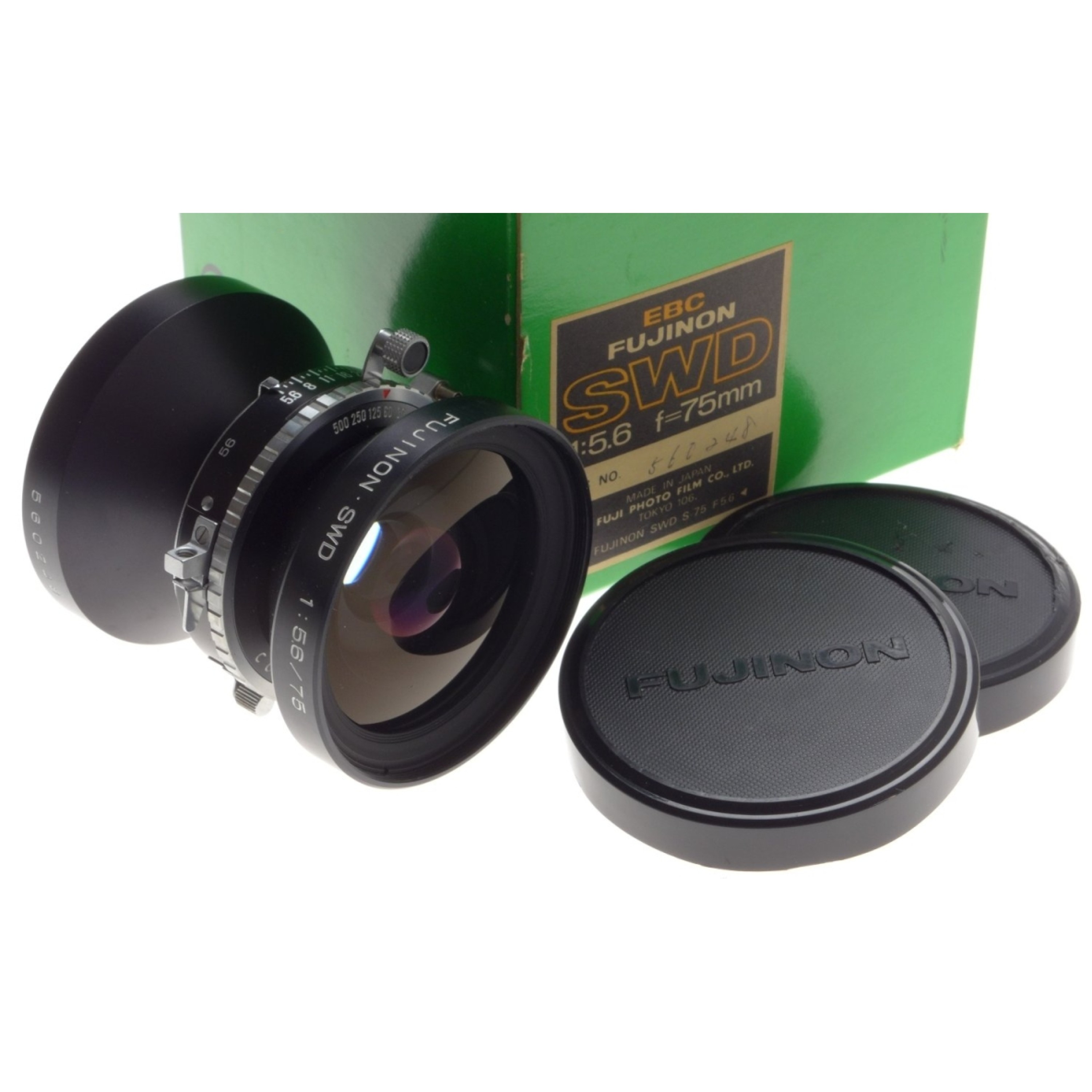 FUJINON SWD 1:5.6 f=75mm COPAL SHUTTER 4x5 WIDE ANGLE LENS BOXED