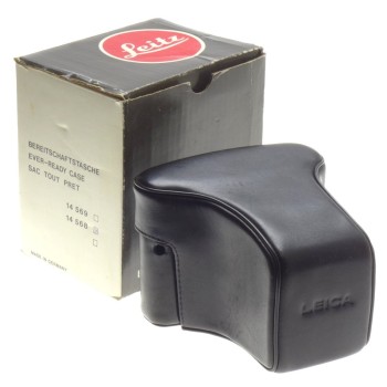 LEICA SLR ORIGINAL R CAMERA NAPA LEATHER EVER READY CASE CLEAN BLACK 14568 BOXED