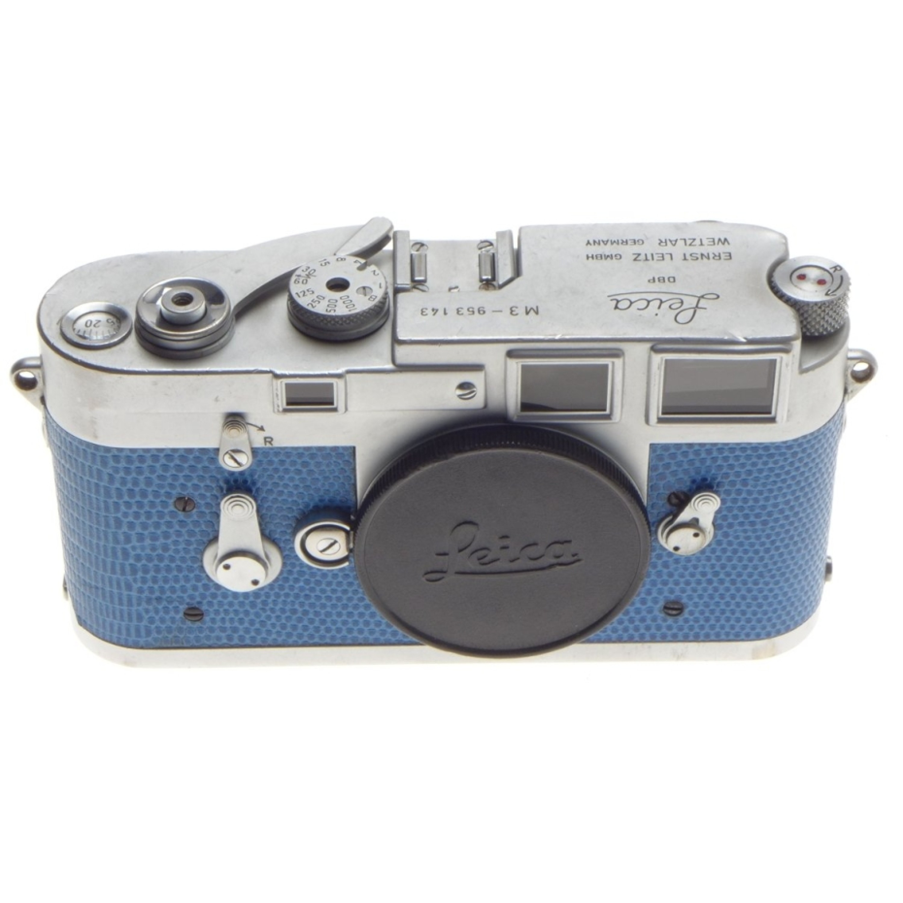 JUST SERVICED BLUE LIZARD SKIN LEICA M3 VINTAGE 35mm LEITZ FILM CAMERA  CLASSIC