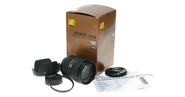 Buy nikon af-s dx nikkor 16-85mm f/3.5-5.6g ed vr lens boxed used | vintage  film cameras, lenses & accessories | cameratique.com