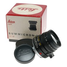 Leica Summicron-M 1:2/50 black RF camera Leitz lens box caps 11819
