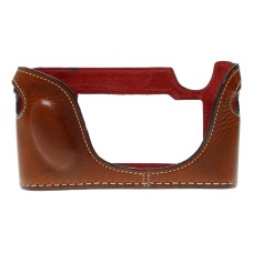Leicatime Luigi Leica camera tan brown leather half case made in Italy