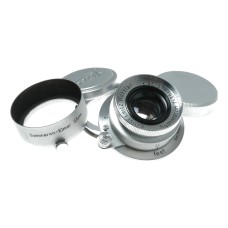 Ernst Leitz Wetzlar Summaron 1:3.5 f=3.5cm lens M39 to Leica M adapter hood caps