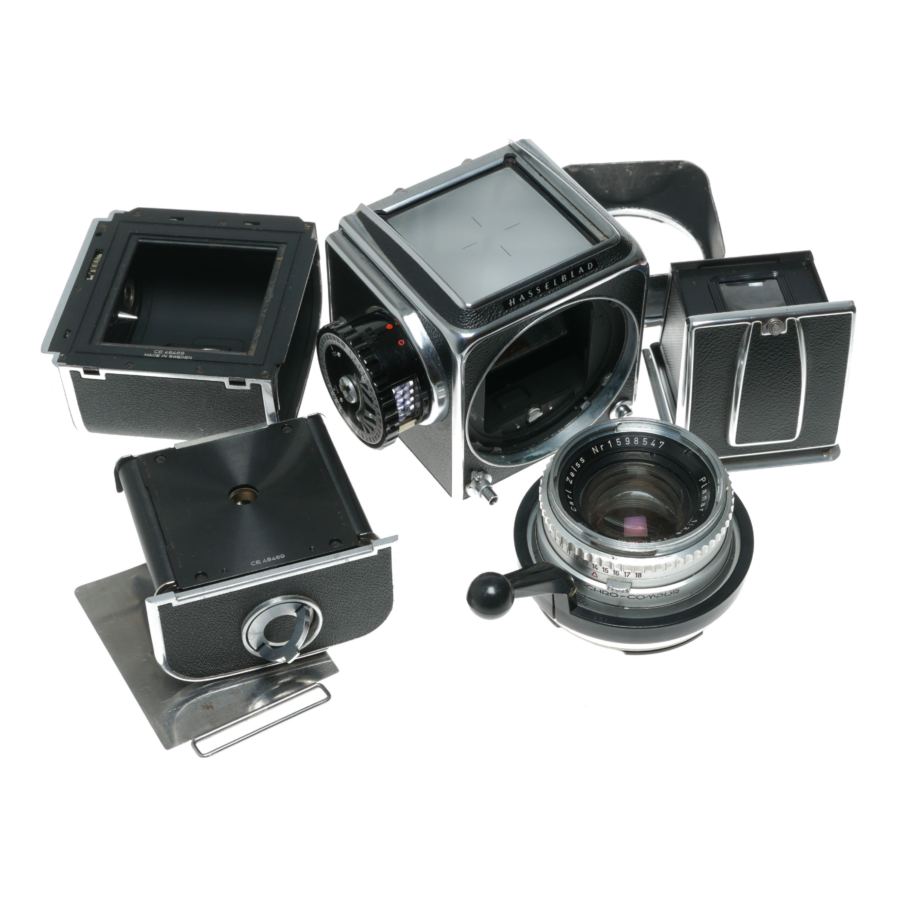 Hasselblad 500C film camera Zeiss Planar 1:2.8 f=80mm lenses 