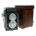 Rolleicord TLR camera Schneider Xenar 3.5/75 twin caps in leather case