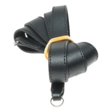 Leica M black leather RF camera neck strap with embossed logo excellent