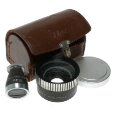 Rex Wide Angle shoe mount Viewer and Wide Angle auxiliary Lens in leather case