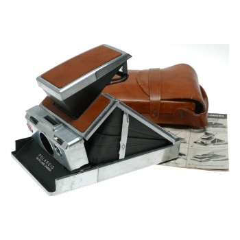 Polaroid SX-70 Land folding SLR instant film Camera with instructions leather case