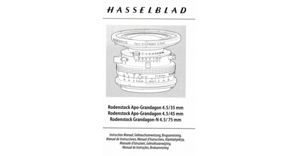 Hasselblad rodenstock apo-grandagon lenses instructions