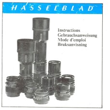 Hasselblad vintage classic lenses user instruction manual